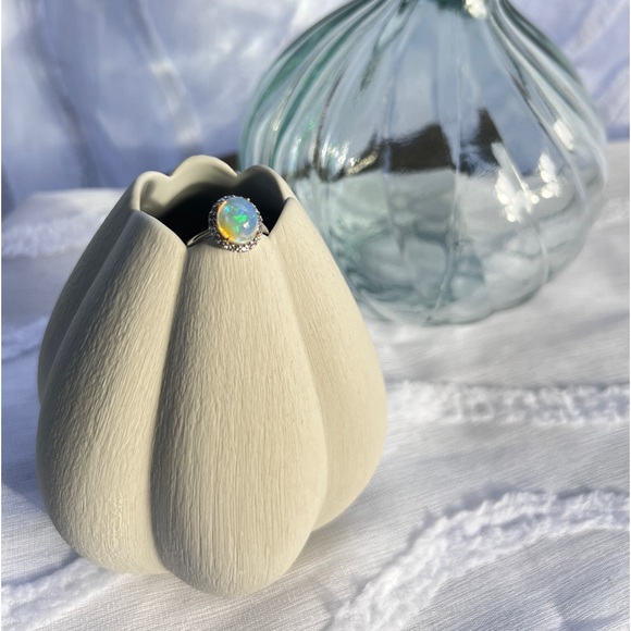 White Opal Ring